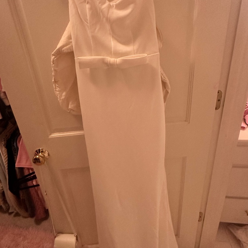 Lulu's Classic Cream Strapless Gown - Picture 3 of 3
